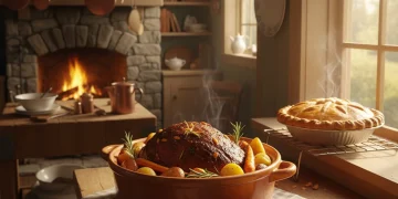 Classic American comfort food spread, evoking culinary heritage and tradition