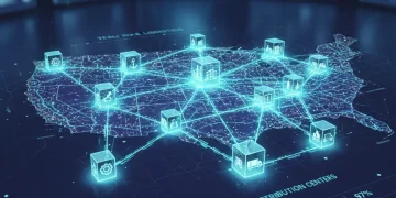 Blockchain technology integrating with the U.S. supply chain for enhanced transparency and efficiency