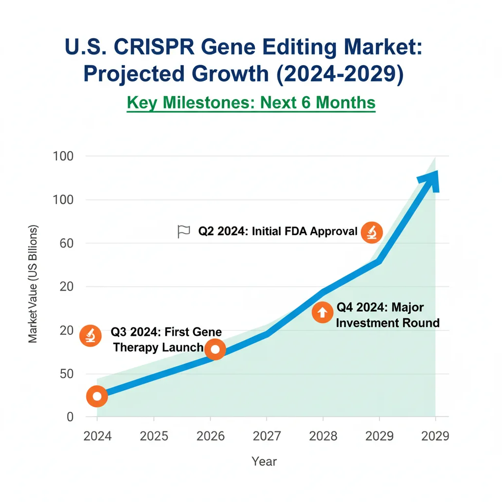 Projected growth of CRISPR gene editing market in the U.S.