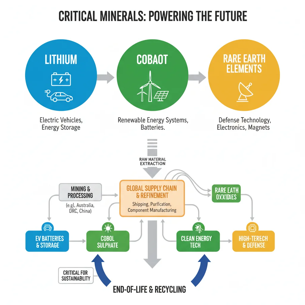 Infographic of critical minerals and their applications