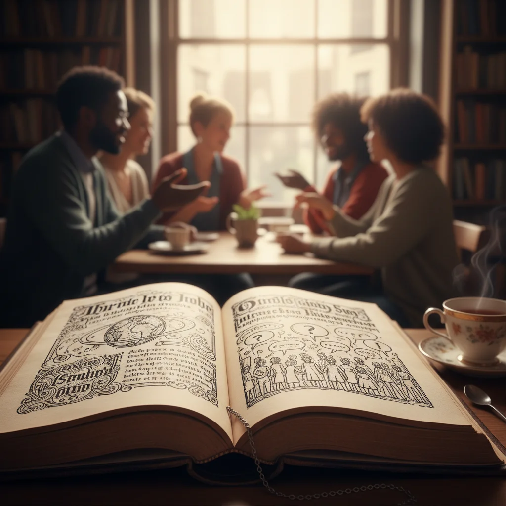 Open book symbolizing societal impact and literary discourse