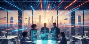 Futuristic low-code development accelerating startup innovation