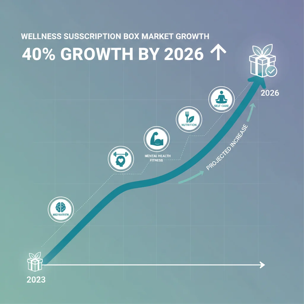 Infographic showing 40% projected growth in wellness subscription boxes by 2026