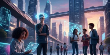 Diverse young people navigating digital and social landscapes in 2026, representing future youth culture.