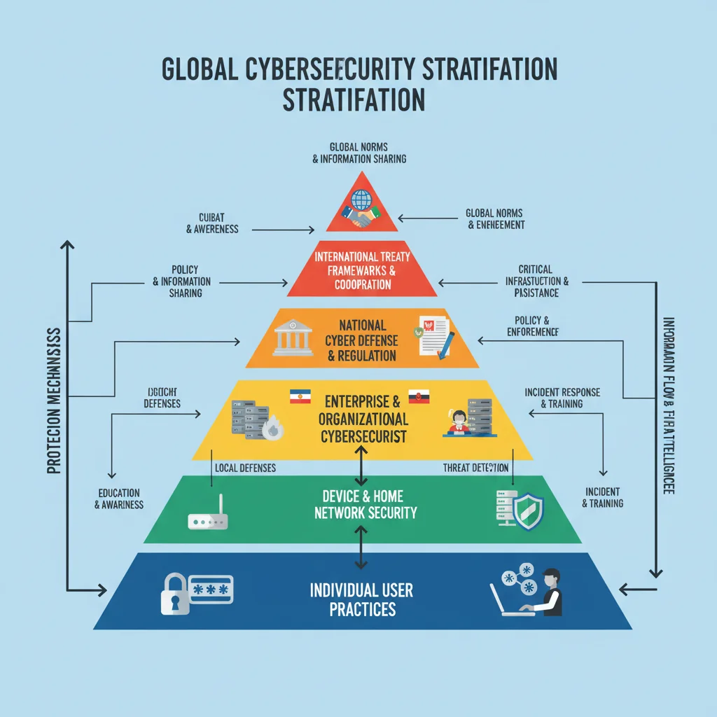 Infographic showing layers of cybersecurity protection for personal data.