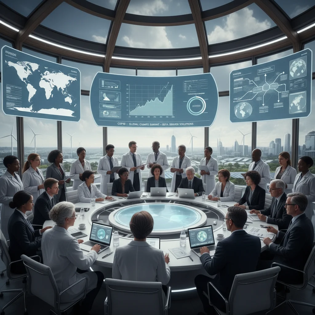 Experts analyzing climate data for international policy decisions