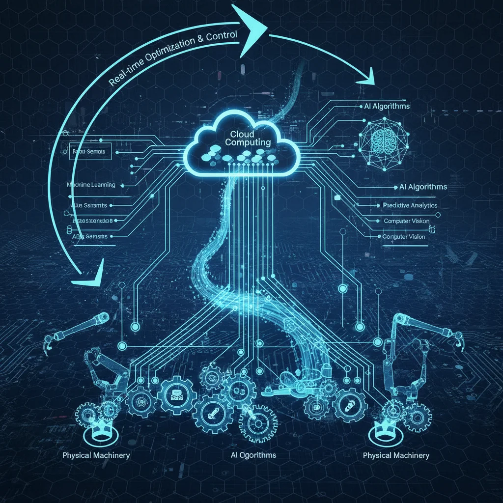Network diagram showing data flow in a Cyber-Physical System with physical and digital components.