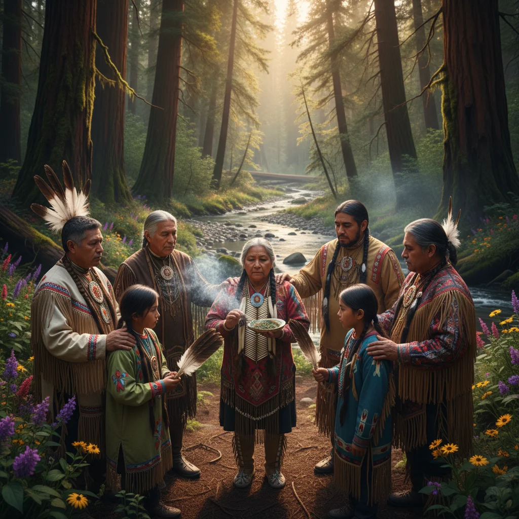 Indigenous ceremony in national park, celebrating cultural heritage and connection to land.