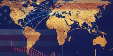 Global economic map showing trade routes affected by US sanctions policy in 2026