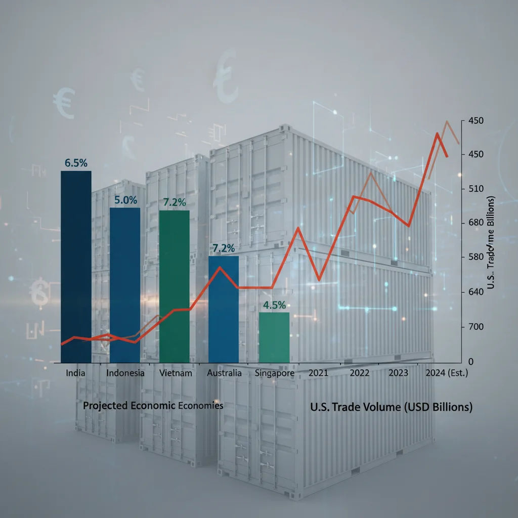 Economic growth projections and US trade volume in Indo-Pacific